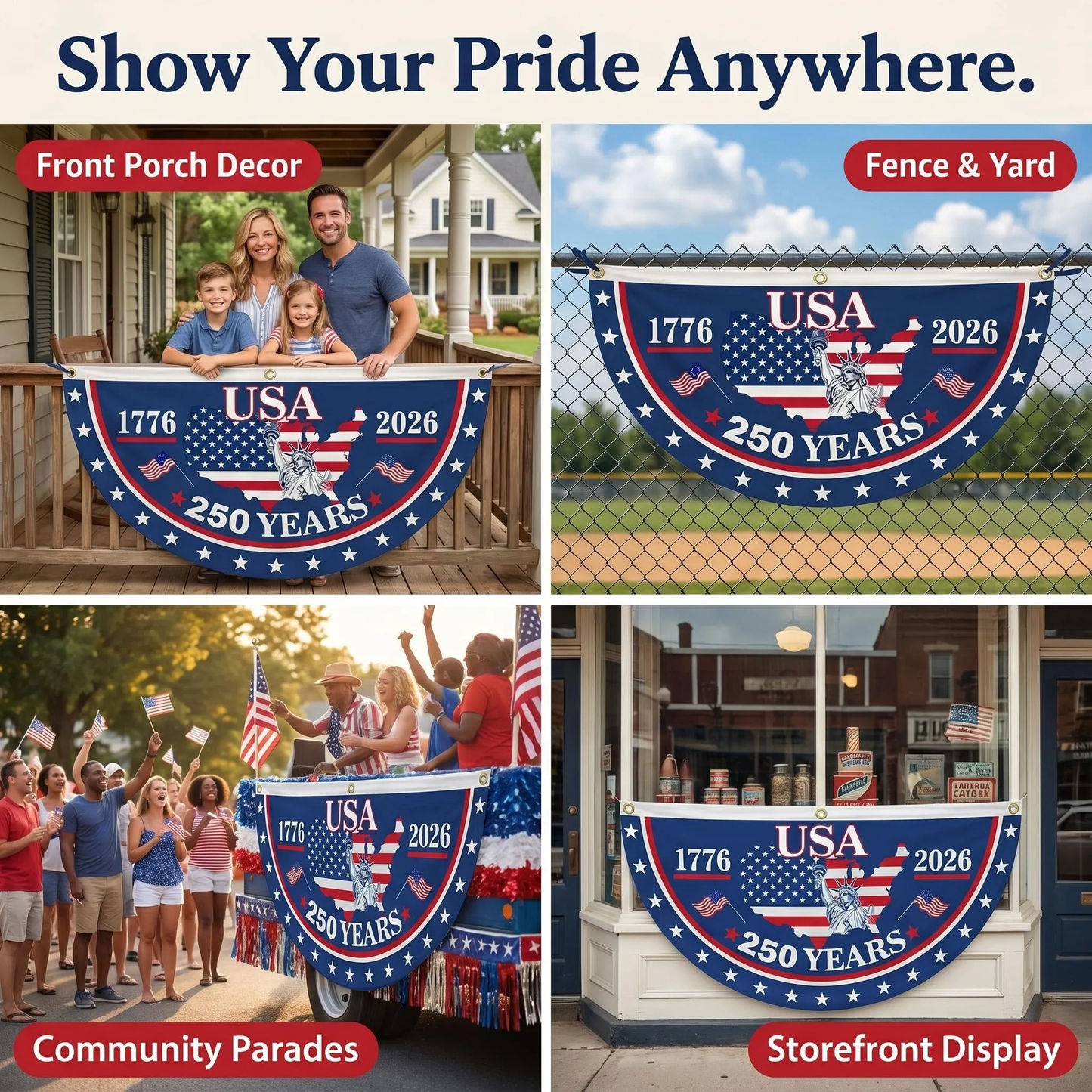 100% Veteran Owned / Handcrafted in USA-250th Anniversary Banners