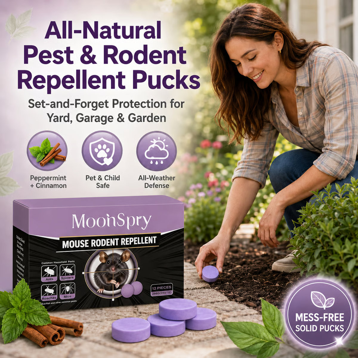 All-Natural Peppermint & Cinnamon Pest & Rodent Repellent Pucks