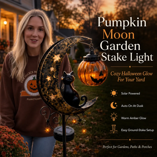 🎃Halloween Early Bird Special Sale 50% OFF-Pumpkin Moon Garden Stake Light