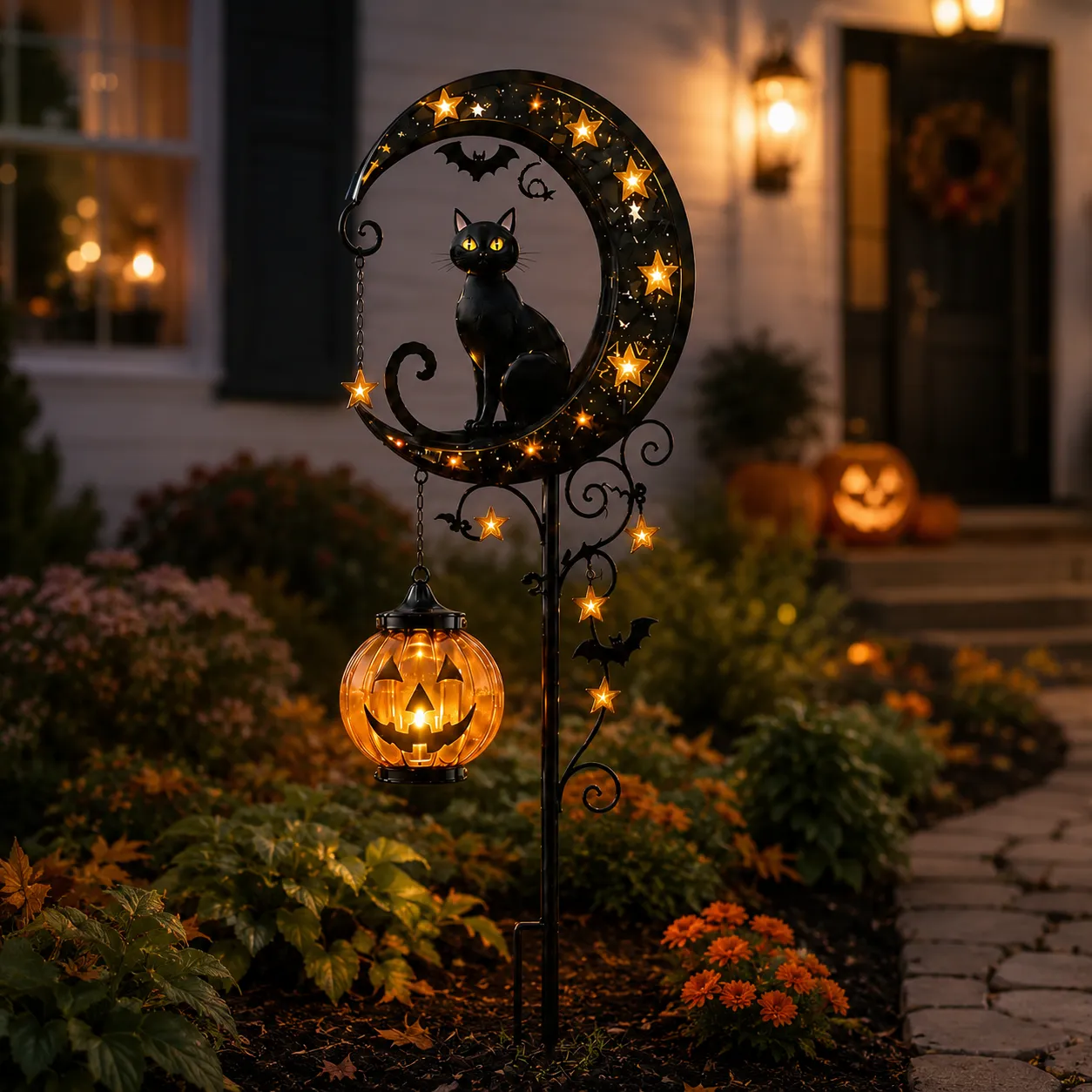 🎃Halloween Early Bird Special Sale 50% OFF-Pumpkin Moon Garden Stake Light