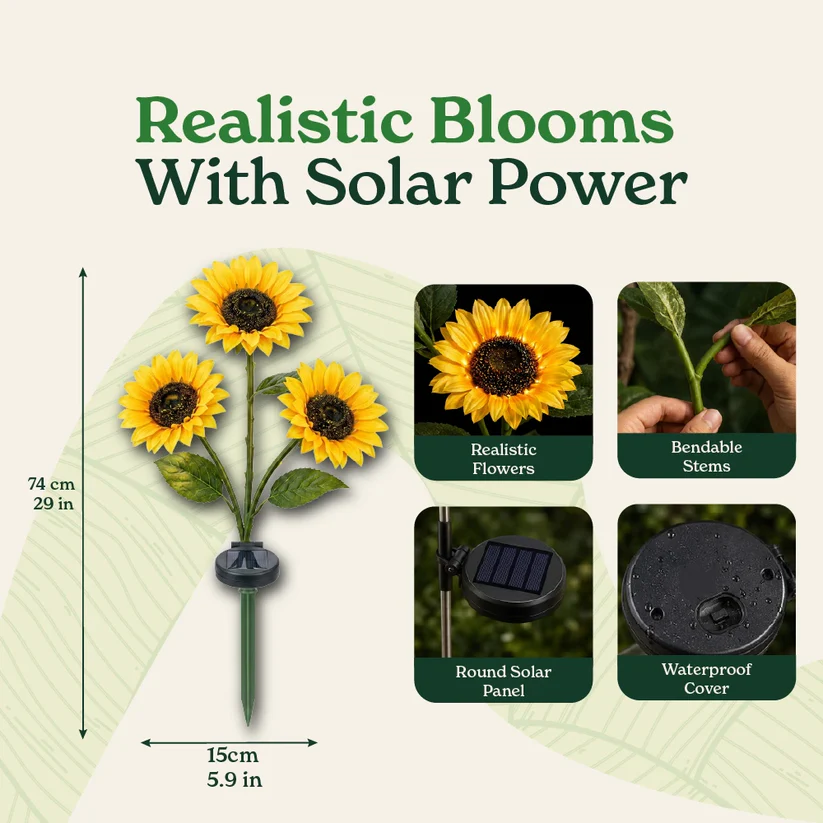 Solar Sunflower LED Lights
