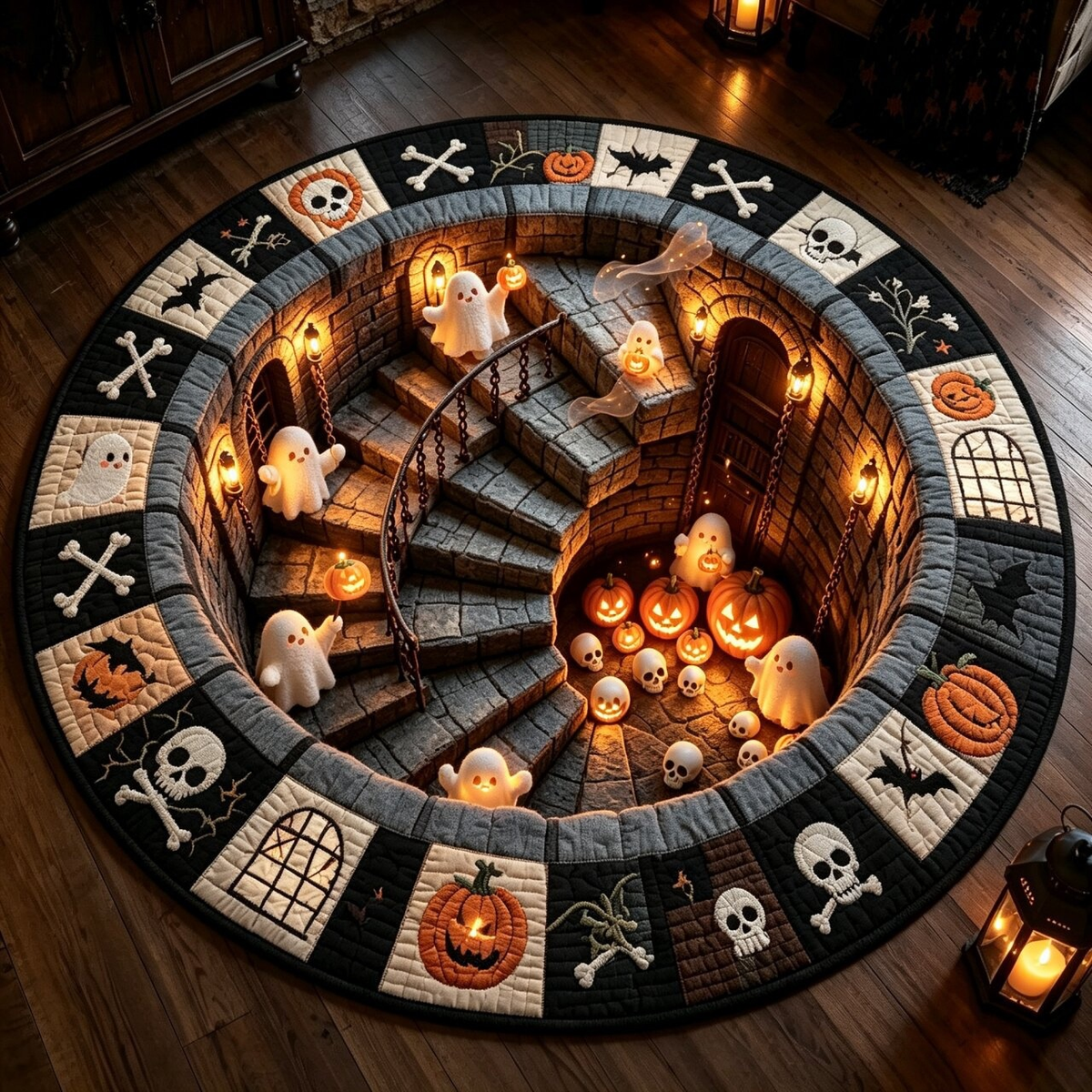 🎃🎄 3D Illusion Holiday Rug – Spooky Halloween & Christmas Magic for Your Home