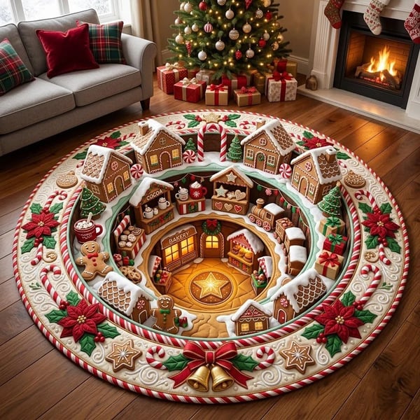 🎃🎄 3D Illusion Holiday Rug – Spooky Halloween & Christmas Magic for Your Home