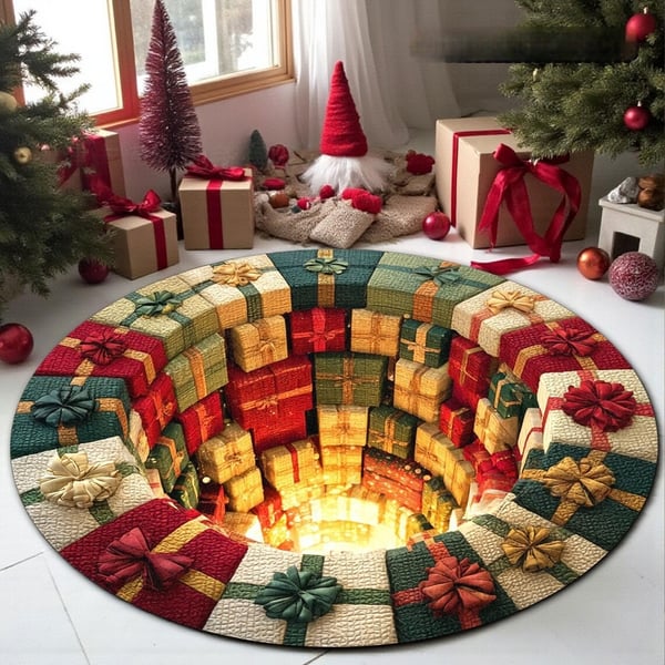 🎃🎄 3D Illusion Holiday Rug – Spooky Halloween & Christmas Magic for Your Home