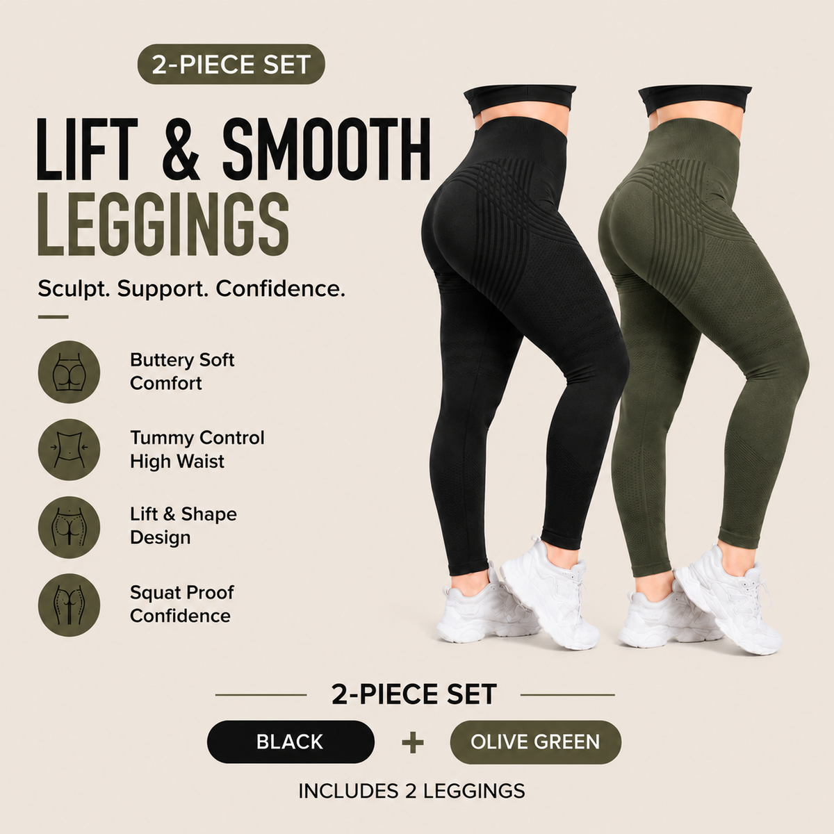 🌸💖Last Day! 50% OFF 2-Pack LBMLBM® Lift & Smooth Leggings