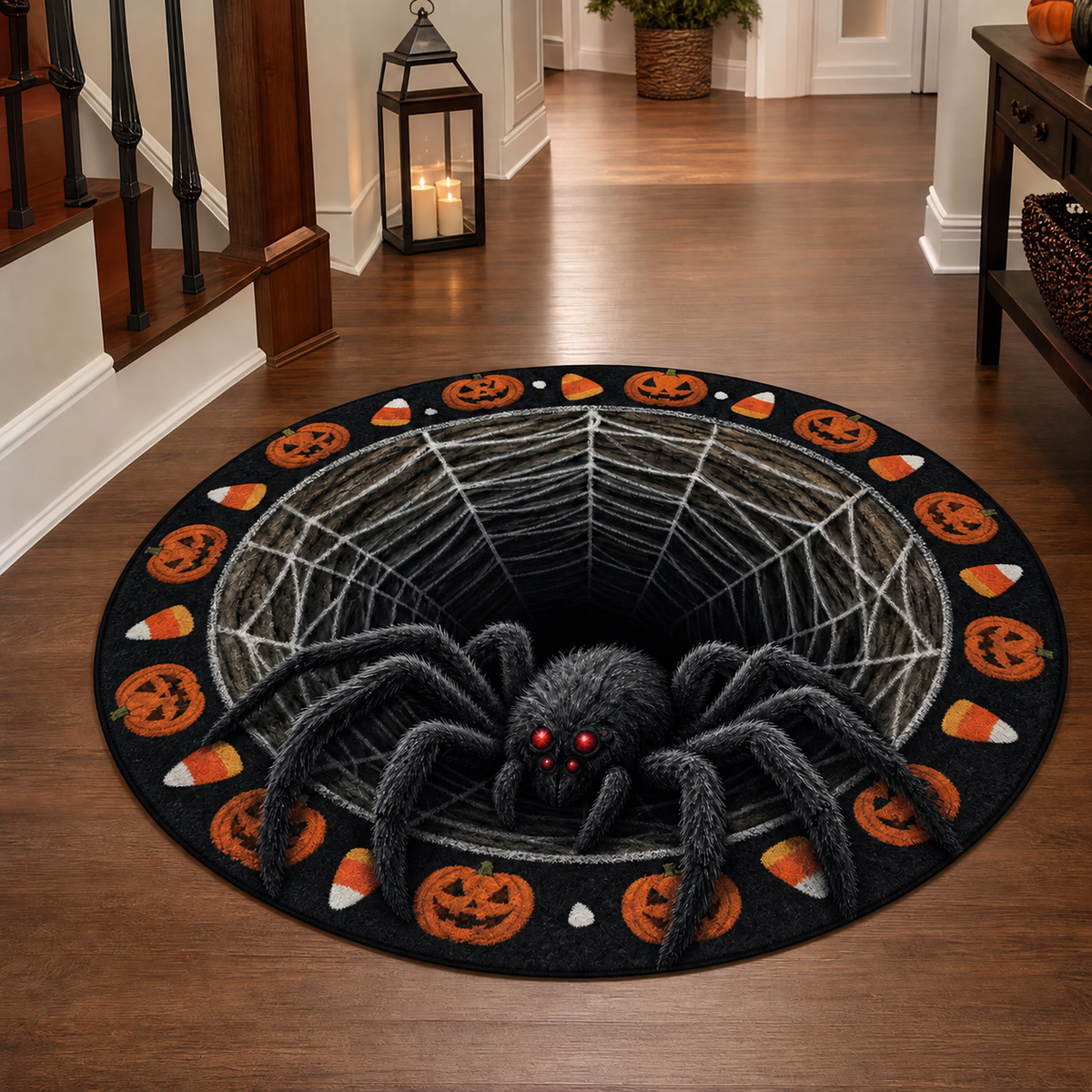 🎃🎄 3D Illusion Holiday Rug – Spooky Halloween & Christmas Magic for Your Home