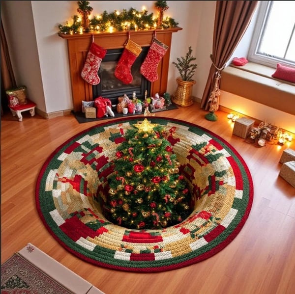 🎃🎄 3D Illusion Holiday Rug – Spooky Halloween & Christmas Magic for Your Home