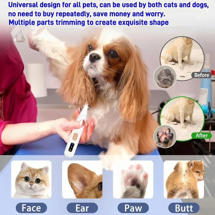 LED Low-Noise Pet Paw Trimmer – Safe & Precise Grooming